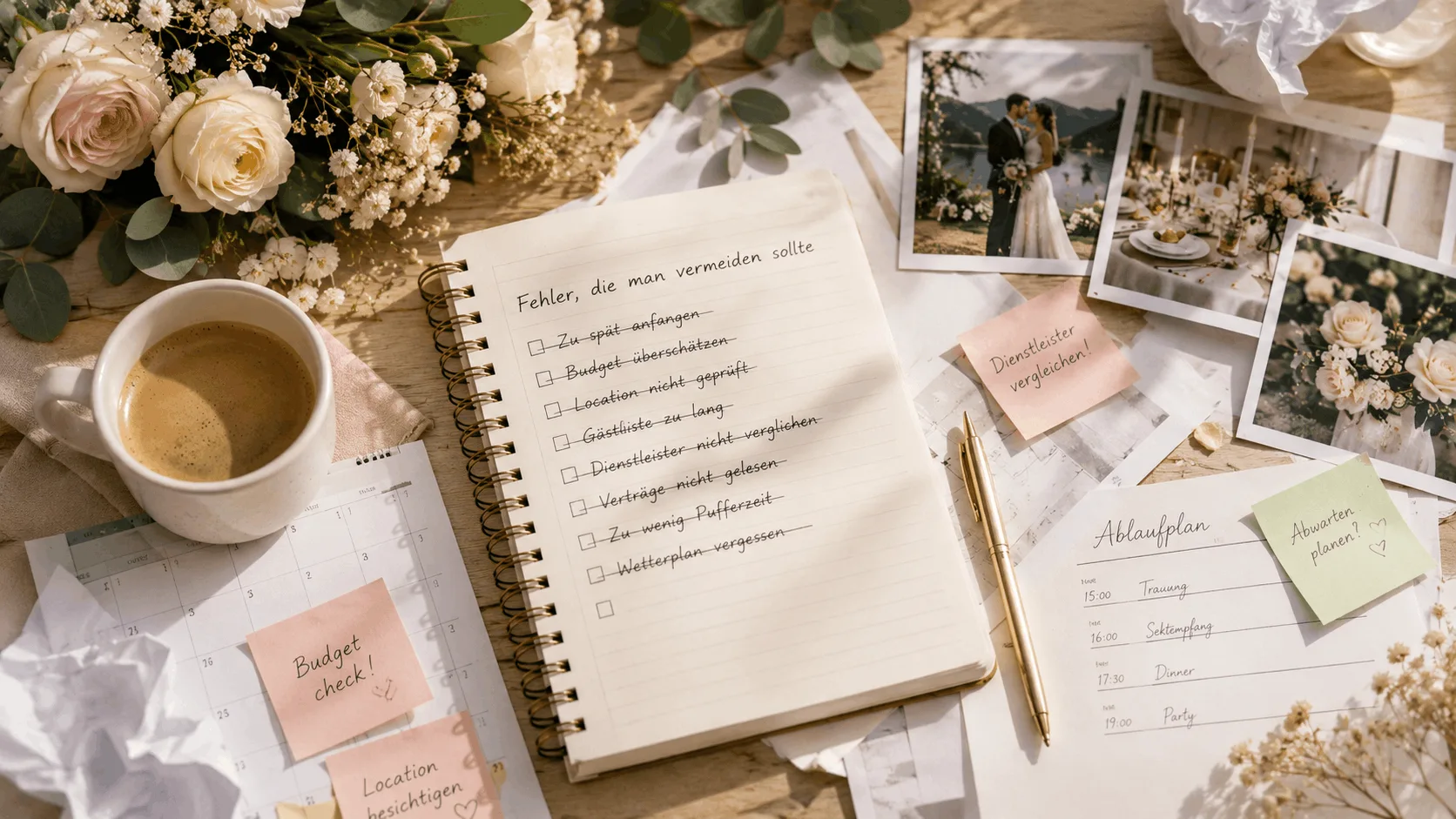 10 häufige Fehler bei der Hochzeitsplanung – und wie ihr sie vermeidet