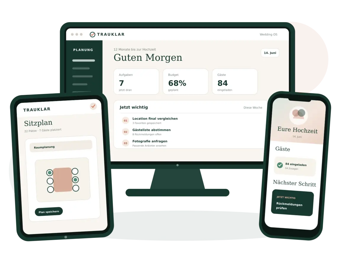 TRAUKLAR Wedding OS auf Desktop, Tablet und Smartphone